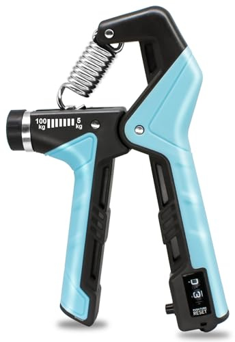 Hand Grip Strengthener, Hand Gripper, Forearm Strengthener, Hand Exerciser Grip Trainer with 11-220LBS (5-100Kg) Adjustable Resistance for Athletes Musicians Hand Wrist Injury Recovery (Blue)