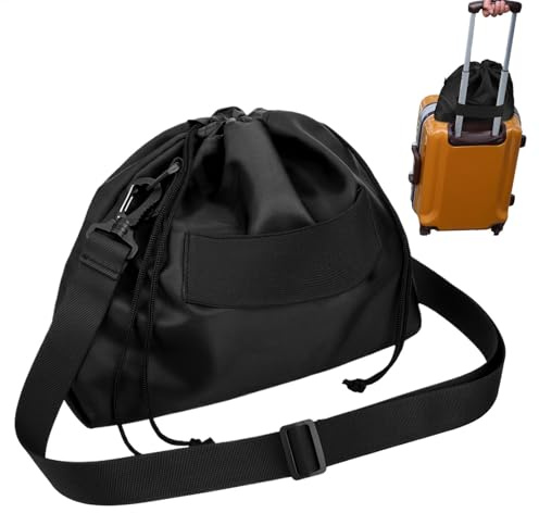 Federa per cuscino da collo, con coulisse, portatile, da donna, accessorio da viaggio con tracolla regolabile, per donne, uomini, adulti