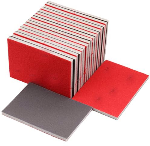 Esponjas abrasivas 20 Piezas Esponja abrasiva para madera, 180-3000 tamaño de grano lavable y reutilizable, para pulir madera, plástico, metal