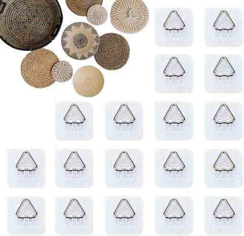 Des cintres muraux pour affichage, porte-plaques pour afficher sur le mur | Cintres muraux d'assiette adhésif,Porte-affichage 18X, crochets en acier inoxydable pour images décoratives Arts et