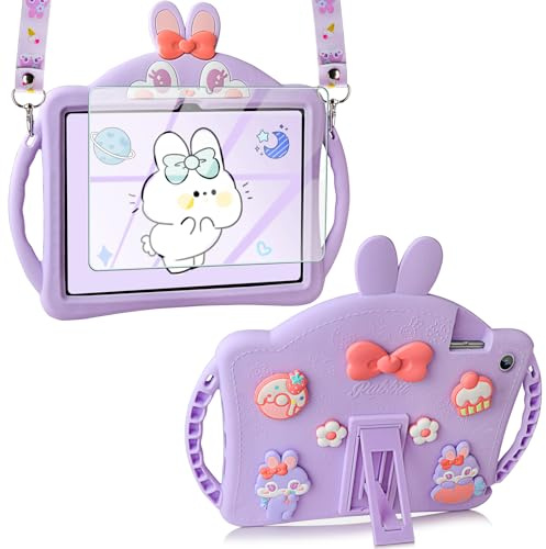 Vunake Coque pour Samsung Galaxy Tab A9 Plus 11” 2023 Antichoc Tab A9+ Coque avec Sangle Ajustable/Support Pliable/Poignées Latérales pour Samsung A9 Plus pour Enfants,Violet
