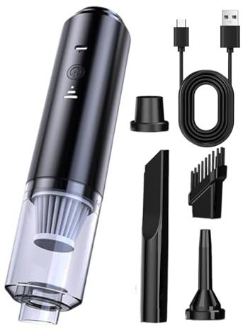 Zwpontia Aspiradora portátil para Coche, inalámbrica, pequeña aspiradora para hogar y Coche, máquina de Limpieza compacta para sedán, sofá, camión, Cama, sofá, Alfombra