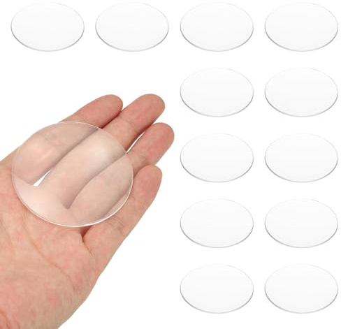 PATIKIL 12-pack biconvex lins, 60 mm dia. 180 mm brännvidd sfäriska optiska linser förstoringsglas pappersvikt akryl dubbel konvex för gör-det-själv kontorsskrivbord hem vetenskap experiment teleskop