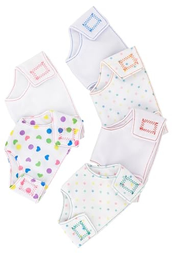 WOONEKY 6 Piezas de Ropa para Muñecas de 18 Pulgadas Pañales Reutilizables para Muñecas Ñiño Cinta Ajustable Accesorios de Ropa Interior Juego de Simulación para Niñas