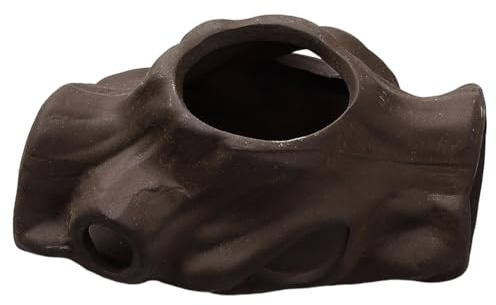 GORGECRAFT Hollow Tree Fish Tank Decorations Ceramics House Betta Log Aquarium Fishes Ornament Hideout Caves Landscape Accessories for Shrimp Goldfish Turtle Gecko Lizard House Shelter Decorations