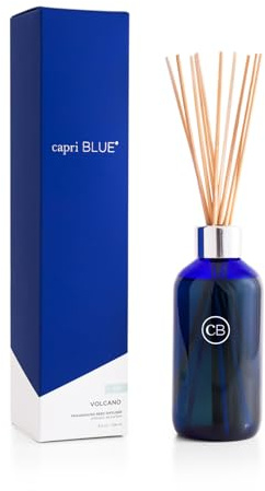 Capri Blue Volcano Reed Diffuser Set - Includes Reed Diffuser Sticks, Fragrance Oil, and Glass Bottle - Luxury Scented Room Fresheners - Cobalt Blue (8 fl oz)