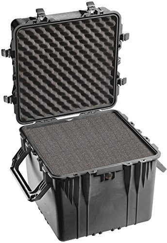 PELI 0350 kubformad skyddsväska för drönare, IP67-vattentät, 131 liters kapacitet, tillverkad i USA, med anpassningsbar skuminredning, svart