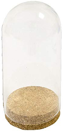 Générique Tendances Fêtes - Cloche en Verre avec Support en LIÈGE 16X7.5CM