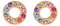 Radley Rocks Sterling Silver Rose Gold Rainbow Studs RYJ1110