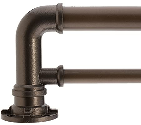 Decopolitan Juego de barras de cortina doble, bronce oscuro, 40,5 a 70,5 cm