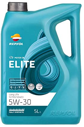 REPSOL aceite lubricante sintético de larga duración (Long Life) para coche ELITE LONG LIFE 50700/50400 5W-30 5L