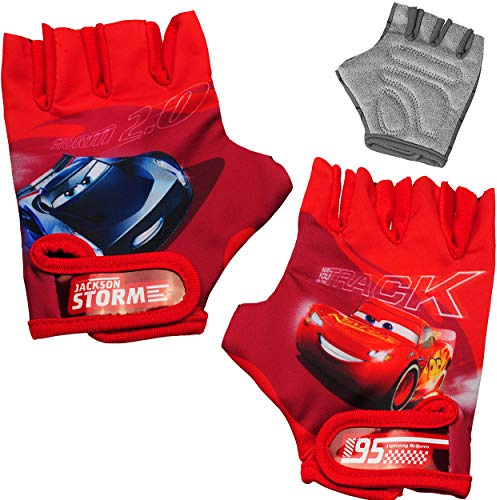 alles-meine.de GmbH Fahrradhandschuhe - Cars Lightning McQueen - abgepolstert - 4 bis 6 Jahre - universal auch für Roller Dreirad Laufrad/Kinderfahrrad Kinder - Jungen - FA..