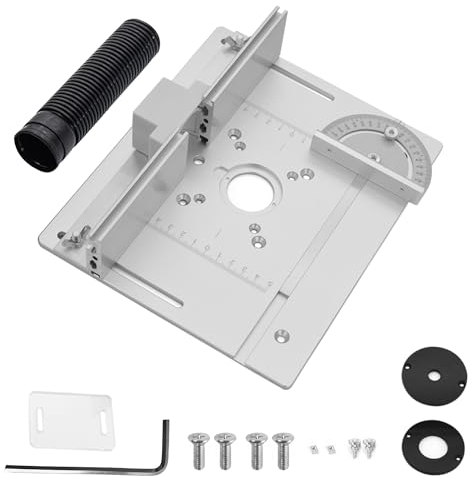 Table Défonceuse Plaque Aluminium Set, Table Fraisage Insert Avec Support de Torsion Coudé, Défonceuse Plaque, Defonceuse A Bois Accessoire pour Fraisage Rainurage Finition