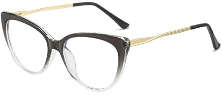 Cyxus Occhiali Luce Blu Uomo Donna Moda Montature Cat-Eye Leggero TR90 Occhiali Anti Mal di Testa Affaticamento Degli Occhi （8144T33 Gradiente Nero）