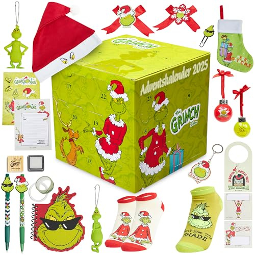 The Grinch Calendario Avvento 2025 Donna Adolescenti Decorazioni Natalizie Countdown Natale Calendari Avvento 24 Sorprese Calzini Portachiavi