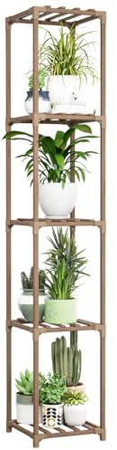 Bamworld Corner Plant Stand Indoor Tall Plant Shelf 5 Tier Wooden Multi-Plant Holder Flower Stand Plant Stand Living Room Garden Patio Lawn Window