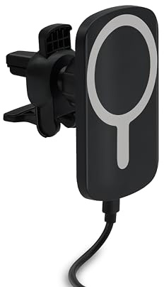 MOOOV Chargeur Voiture Induction 15W, Support Magnétique Grille Ventilation USB-A, iPhone MagSafe, Recharge à Travers Coque - 730391