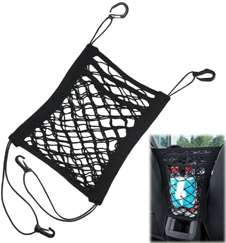 unillea Filet de Rangement pour Siège Arrière Voiture, 3 Couches, Organiseur Élastique avec Poches, Filet de Protection pour Enfants et Animaux, Rangement Pratique et Sécurisé
