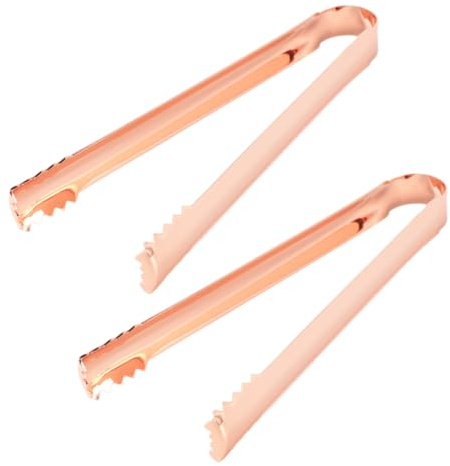HOLIDYOYO 2 Pinzas Para Alimentos Pinzas Para Pan De Cocina De Oro Rosa De Acero Para Servir En El Congelador Para Hielo De Oro Rosa Para Cubitos De Hielo
