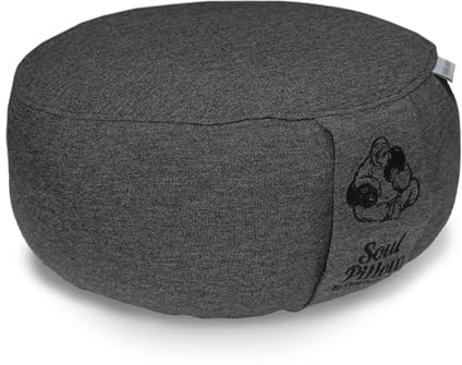 Soul Pillow Meditation Cushion, Yoga Seat Cushion, 15 cm High, Diameter 30 cm, with Spelt Filling, Washable Cover, Seat Cushion Base for Meditation and Yoga Cushion, Round, Oeko-Tex 100