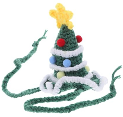 Homoyoyo Bonnet de Noël pour Chien Déguisement de Sapin Vert avec Crochet et Pompon Accessoire pour Animaux de Compagnie pour Fêtes et Photos