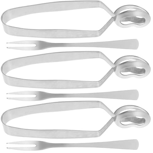 HIAKDOFT Set 6 Utensili per Lumache in Acciaio 304 Pinze a Clip e Forchette per Lumache al Forno Francese Lavabili in Lavastoviglie per Uso Domestico e Ristoranti