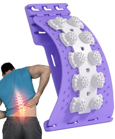 Dispositivo De Estiramiento De Espalda: Herramienta De Tracción De La Columna Vertebral, Masajeador De Corrección De Postura Ajustable De 4 Niveles ABS Negro, Ayuda Para Aliviar La Espalda, Sopo