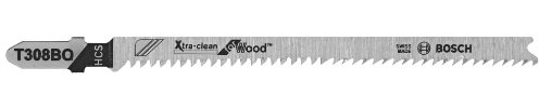 Bosch T308BO 5-Piece 4-1/2 in. 12 TPI Extra Clean for Wood T-Shank Jig Saw Blades