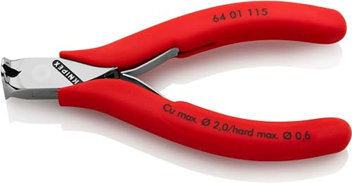 KNIPEX Elektronik-Vornschneider mit rutschhemmenden Kunststoff-Hüllen 115 mm, 64 01 115