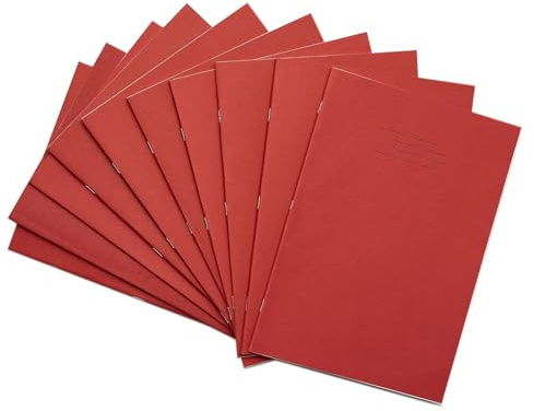 Rhino Stationery Exercise Book | A4 | 32 Page | 12mm Lined | Red | Learning Resources | School Books | Pack of 10