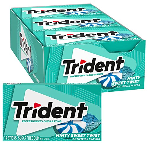 Minty Sweet Twist Sugar Free Gum, 12 Packs of 14 Pieces (168 Total Pieces)