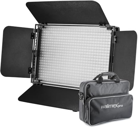 Walimex pro dimmbare LED Flächenleuchte Niova 600 Plus Daylight + Akku Slots I Videoleuchte & Fotolicht 36W, 5600K, 4350LM I Studiolicht & mobiles Dauerlicht I Streaming Licht + Fernbedienung uvm.