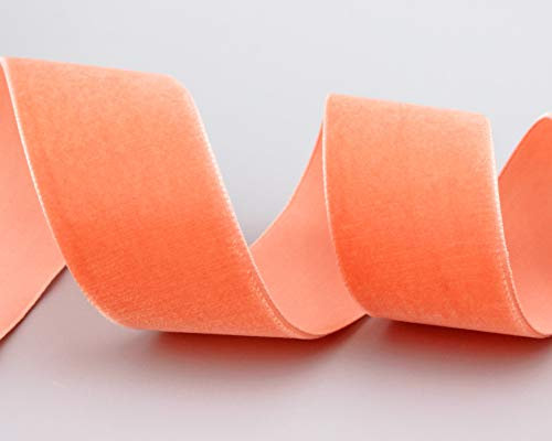 finemark 3 m x 36 mm Samtband APRICOT (683 Abricot) Dekoband Aprikot Velour einseitig Samt festkantig Velvet Ribbon zum nähen dekorieren