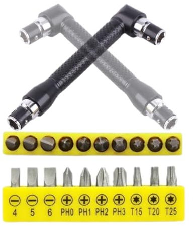 Juego Llaves Tubo Forma L, Llave Tubo Hexagonal L Doble Cabeza Multifunción Herramienta Manual 1/4 para Constructores Trabajadores Madera y Metal