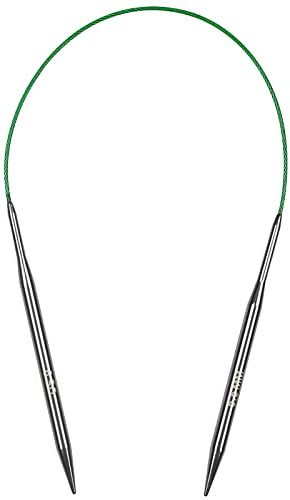Coopay Ferri circolari da 5,5 mm e 40 cm, ferri circolari in acciaio con cavo flessibile, ferri da maglia circolari fissi in metallo per calze. Piccoli progetti