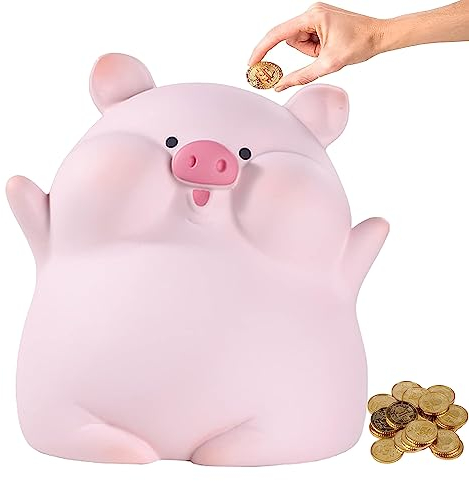 Sparschwein, Kawaii Kunststoff Sparschwein, Spardose Große mit openin für Banknote Münze Einsparungen, Zimmer Dekor Geschenke, Geburtstag Weihnachten Geschenke für Mädchen Jungen Erwachsene Kinder