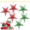 Darryy étoiles en Papier 6 Pièces, étoiles Papier à Suspendre, Abat Jour Suspension en Papier 30cm, Décoration de Noël Maison, Abat-Jour en Papier, Decoration Papier à Suspendre (Rouge et Vert)