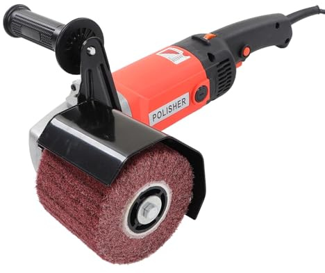 Máquina de satinado, 1400 W, pulidora de 6 marchas, doble lijadora manual, rodillo de lijado, lijadora de cepillos con 3 ruedas (enchufe europeo 220 V)