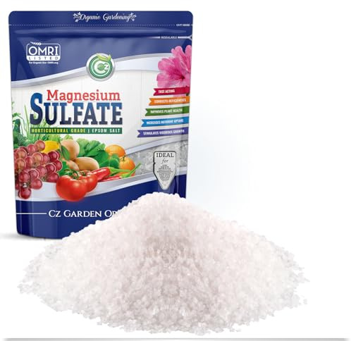 Magnesium Sulfate Epsom Salt Fertilizer - Made in USA - Plant Food for Hydroponics, Plants, Flower Gardens - Fruit, Vegetables, Holistic Herbs. OMRI Listed (Cz Garden Organics Magnesium Sulfate 19LB)