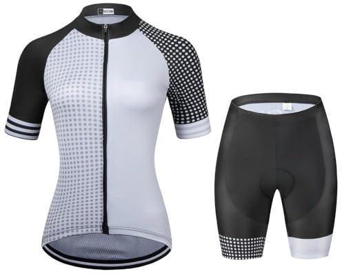 Ensemble de cyclisme d'été pour femme avec t-shirt à manches courtes + short de vélo, 1, Small