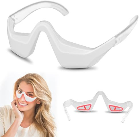 Xahpower Under-Eye Red Light Therapy Device, Red Light Therapy Glasses, USB Rechargeable, 4 Modes, Eye Massager for Eye Bags Reduce Dark Circles Puffiness Wrinkles