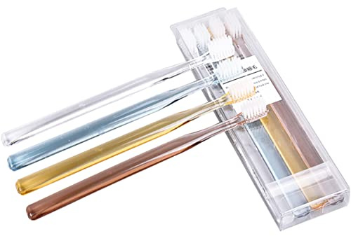 FRCOLOR 8piezas Cepillo De Dientes Suave De Cerdas Superfinas Transparente Para Viajes y Uso Doméstico Unidades Colores Surtidos
