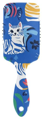 Chic American Cats Royal Blue friendly blow dry brush Designed massage brush for short hair with Ergonomic handle cepillo para pelo rizado