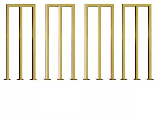 Perni quadrati in ferro per ringhiera per scale, confezione da 4 viti a forma di U, per uso interno, 65 cm, perfetti per terrazze, loft e scale