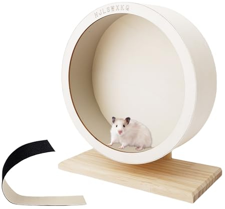 HJLSWXKQ 15in Large Hamster Silent Exercise Wheel – Wooden Chinchilla Wheel with Removable Washable Track, Quiet Wheel for Hedgehog,Rat,Syrian Hamster（15in）