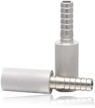 ~ 2PCS Aeration Stone 0.5 Micron 316 Stainless Steel Oxygenation Diffusion Stone 3/8 Barb for Home Brewing Wine Beer Soda(1/4-2PCS)