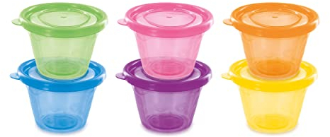 dBb Remond Petit Pot de Conservation Bébé - Lot de 6 Pots 120 ml - Boîte Alimentaire Hermétique Sans BPA - Réutilisable, Empilable, Compatible Micro-ondes & Lave-Vaisselle - Repas Bébé Maison
