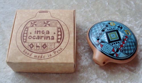 Traditional Peru Fair Trade Ocarina Flute, Turquoise