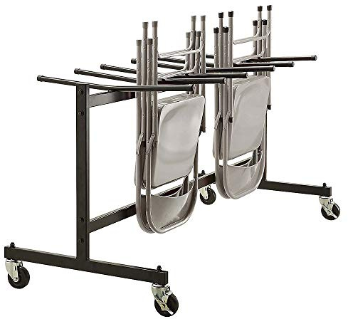 Lorell Folding Chair Trolley, Black