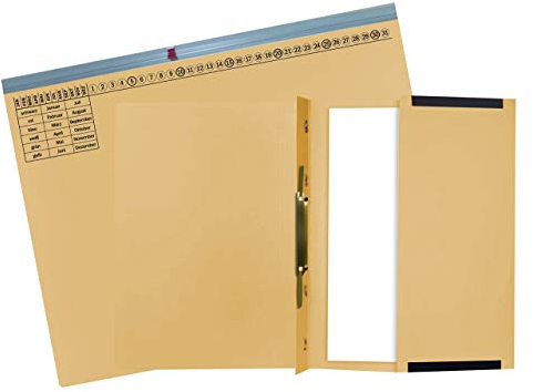 Exacompta 370122B 25er Pack Premium Kanzlei Hängehefter Exaflex Linksheftung, aus extra starkem Recycling Karton mit dehnbarer Tasche für Büro Kanzlei und Anwälte Blauer Engel Chamois